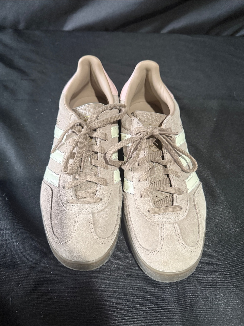 Casual Suede Lace-Up Men's Sneakers in Taupe with White Stripes